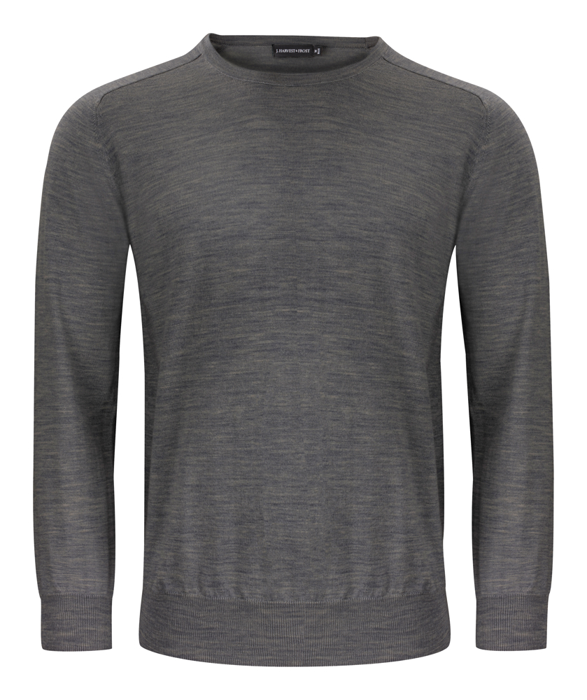 Merino U Gebreide Sweater Heren Grijs Mêlée 4XL Merino U Gebreide Sweater Heren Grijs Mêlée 4XL